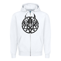 White disturbed 1 Zipper Hoodie - artisFamous