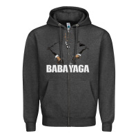 Charcoal Heather baba yaga Zipper Hoodie - artisFamous