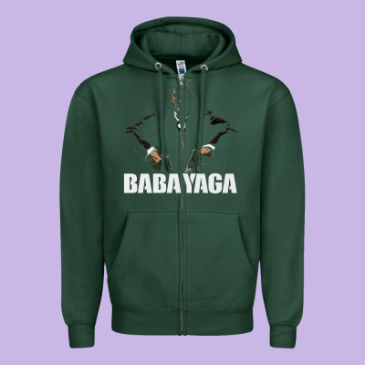 Baba Yaga Zipper Hoodie Designed By Artisfamous