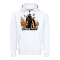 White disturbed 8 Zipper Hoodie - artisFamous