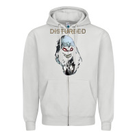 Dove Grey disturbed 10 Zipper Hoodie - artisFamous