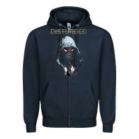 Navy disturbed 10 Zipper Hoodie - artisFamous