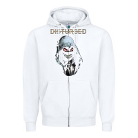 White disturbed 10 Zipper Hoodie - artisFamous
