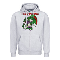 Heather Grey deep purple 7 Zipper Hoodie - artisFamous