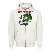 Oatmeal Heather deep purple 7 Zipper Hoodie - artisFamous