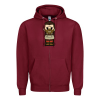 Burgundy hannibal lecter chibi Zipper Hoodie - artisFamous