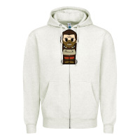 Oatmeal Heather hannibal lecter chibi Zipper Hoodie - artisFamous