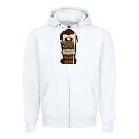 White hannibal lecter chibi Zipper Hoodie - artisFamous