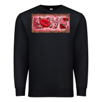 Black Pink Love Kiss Valentine's Day Premium Sweatshirt - RanaPortraitStore