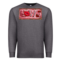 Charcoal Heather Pink Love Kiss Valentine's Day Premium Sweatshirt - RanaPortraitStore