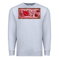 Heather Grey Pink Love Kiss Valentine's Day Premium Sweatshirt - RanaPortraitStore