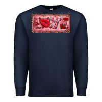 Navy Pink Love Kiss Valentine's Day Premium Sweatshirt - RanaPortraitStore