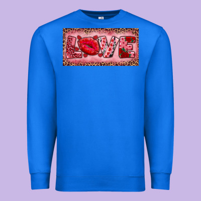 Pink Love Kiss Valentine's Day Premium Sweatshirt Designed By Ranaportraitstore