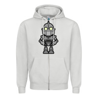 Dove Grey iron giant Zipper Hoodie - artisFamous
