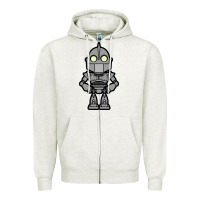 Oatmeal Heather iron giant Zipper Hoodie - artisFamous
