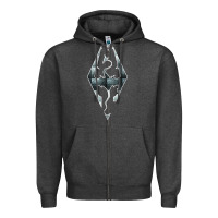 Charcoal Heather skyrim Zipper Hoodie - artisFamous