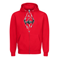 Red skyrim Zipper Hoodie - artisFamous