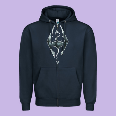 Skyrim Zipper Hoodie Designed By Artisfamous