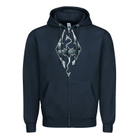 Navy skyrim Zipper Hoodie - artisFamous