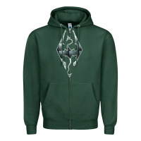 Sports Green skyrim Zipper Hoodie - artisFamous