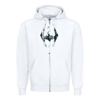White skyrim Zipper Hoodie - artisFamous