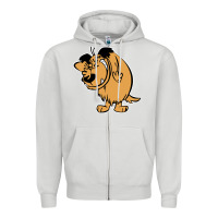Dove Grey smile mumbly muttley dog Zipper Hoodie - artisFamous