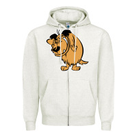 Oatmeal Heather smile mumbly muttley dog Zipper Hoodie - artisFamous
