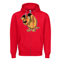 Red smile mumbly muttley dog Zipper Hoodie - artisFamous