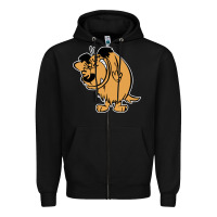 Black smile mumbly muttley dog Zipper Hoodie - artisFamous