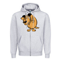 Heather Grey smile mumbly muttley dog Zipper Hoodie - artisFamous