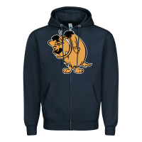 Navy smile mumbly muttley dog Zipper Hoodie - artisFamous