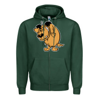 Sports Green smile mumbly muttley dog Zipper Hoodie - artisFamous