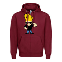 Burgundy johnny bravo chibi Zipper Hoodie - artisFamous