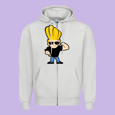 Johnny Bravo Chibi Zipper Hoodie Designed By Artisfamous