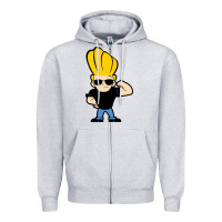 Heather Grey johnny bravo chibi Zipper Hoodie - artisFamous