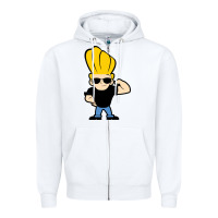 White johnny bravo chibi Zipper Hoodie - artisFamous