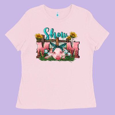 Show Mom Pig Mother's Day Ladies Tee Designed By Fadigitalartstudio
