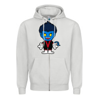 Dove Grey nightcrawler chibi Zipper Hoodie - artisFamous