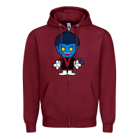 Burgundy nightcrawler chibi Zipper Hoodie - artisFamous