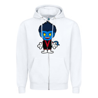 White nightcrawler chibi Zipper Hoodie - artisFamous