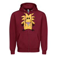 Burgundy norbet angry beaver Zipper Hoodie - artisFamous