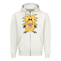 Oatmeal Heather norbet angry beaver Zipper Hoodie - artisFamous