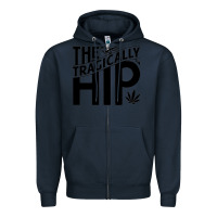Navy VINTAGE Zipper Hoodie - artisFamous