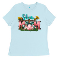 Baby Blue Show mom pig Mother's Day Ladies Tee - FaDigitalArtStudio