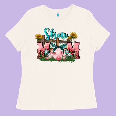 Show Mom Pig Mother's Day Ladies Tee Designed By Fadigitalartstudio