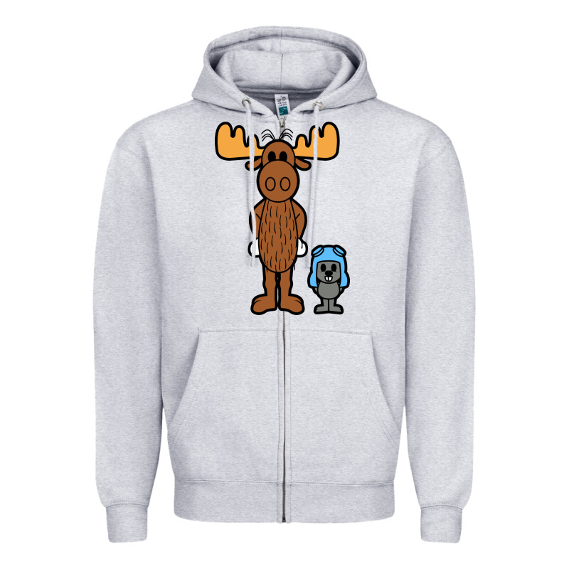 Rocky And Bullwinkle Zipper Hoodie by artisFamous | Teevron