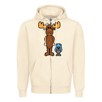 Sandshell rocky and bullwinkle Zipper Hoodie - artisFamous