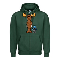 Sports Green rocky and bullwinkle Zipper Hoodie - artisFamous