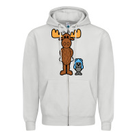 Dove Grey rocky and bullwinkle Zipper Hoodie - artisFamous