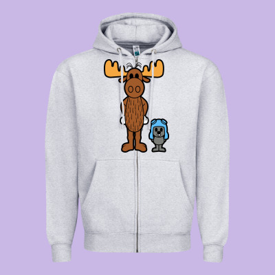 Rocky And Bullwinkle Zipper Hoodie Designed By Artisfamous